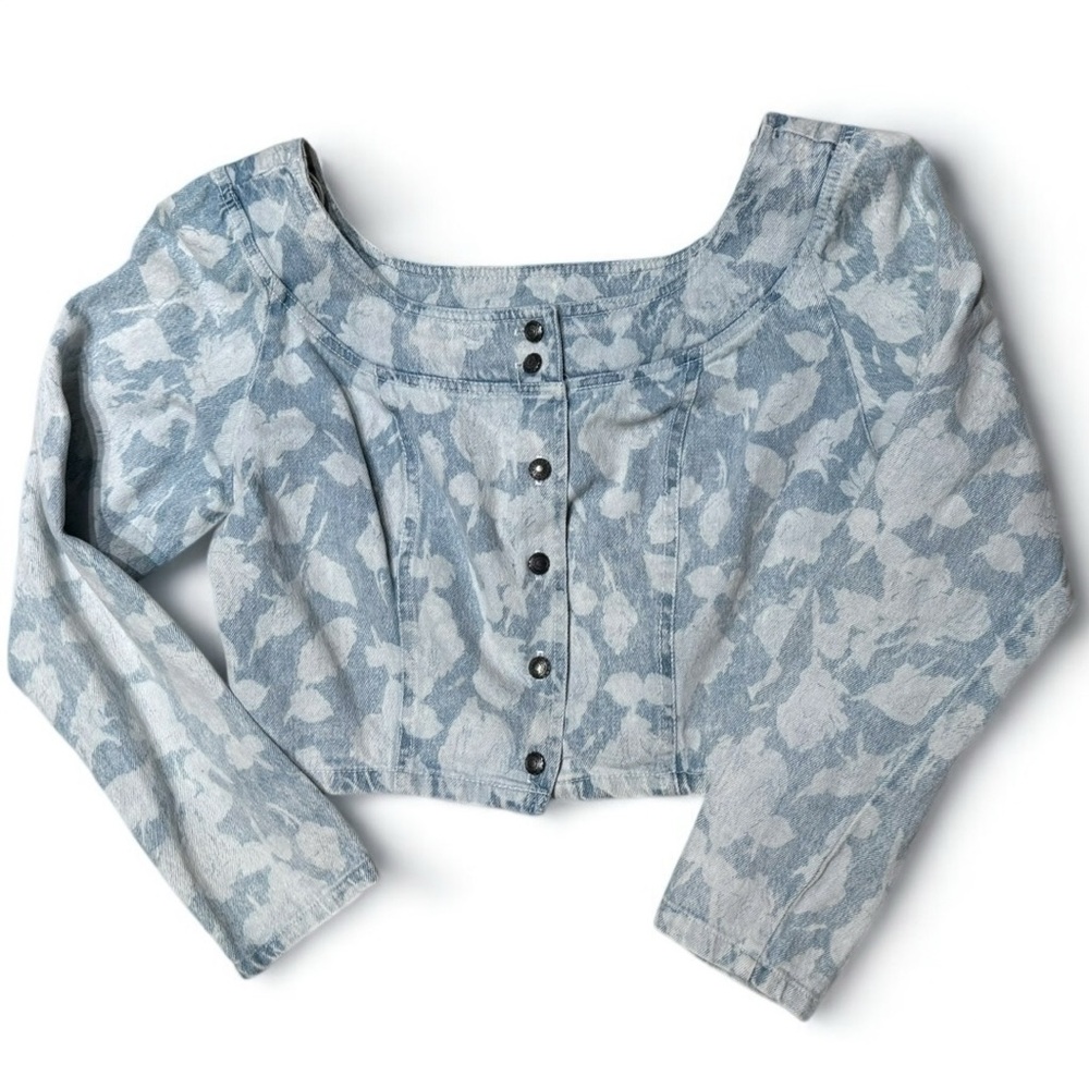 Cherokee Denim Long Sleeve Vintage Top